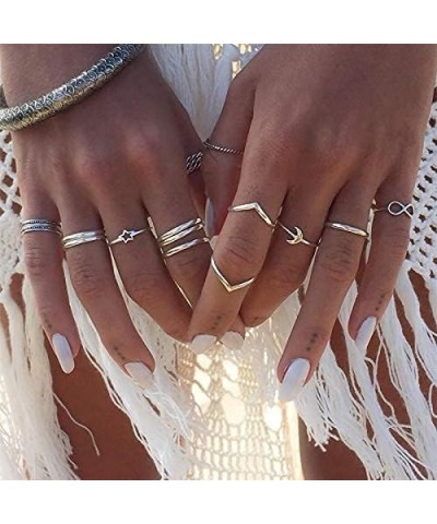 29-56 PCS Knuckle Rings Set for Women Vintage Stackable Rings Set Boho Joint Finger Rings Gold/Silver Midi Rings Hollow Carve...