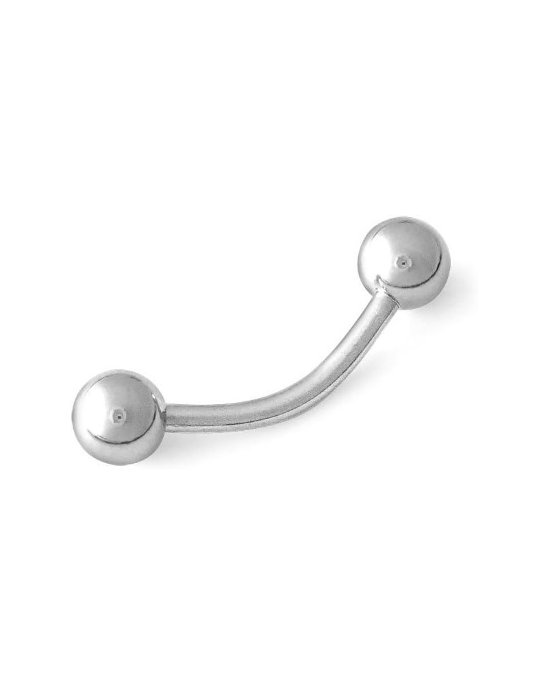 316L Surgical Steel Bent Curved Barbell 16g 16 Gauge 0.31 Inches $8.00 Body Jewelry