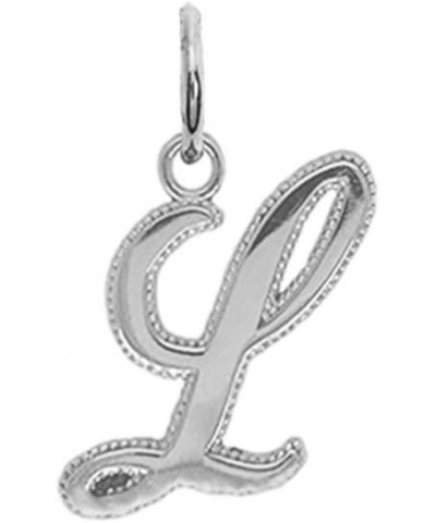 Solid 14k White Gold Personalized Cursive-Style A-Z Initial Pendant L $31.50 Pendants