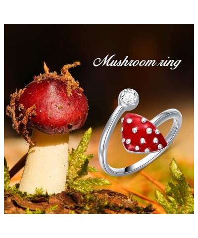 Sterling Silver Highland Cow/Mushroom Ring for Women Personalized Birthstone Ring Customized Engraved Name Mushroom Highland ...