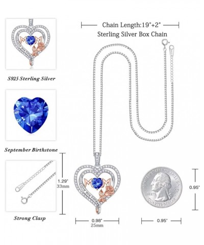 Birthstone Necklaces Gifts for Mom - S925 Sterling Silver Rose Heart Pendant Birthstone Infinity Necklace for Mom Valentines ...