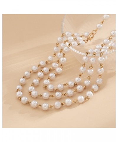 Layered Pearl Waist Chain Pearl Body Chains Waist Jewelry Belly Chains for Women and Girls pearl $8.39 Body Jewelry