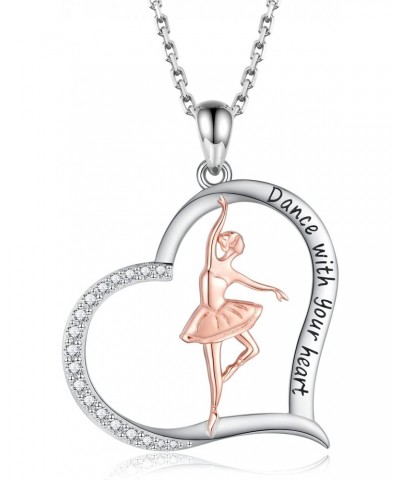 925 Sterling Silver Ballerina Necklace for Dancer Women Ballet Dance Pendant Dancing Jewelry Gifts $15.83 Necklaces