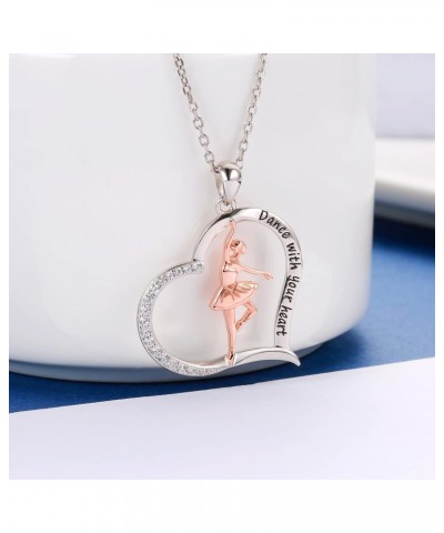 925 Sterling Silver Ballerina Necklace for Dancer Women Ballet Dance Pendant Dancing Jewelry Gifts $15.83 Necklaces