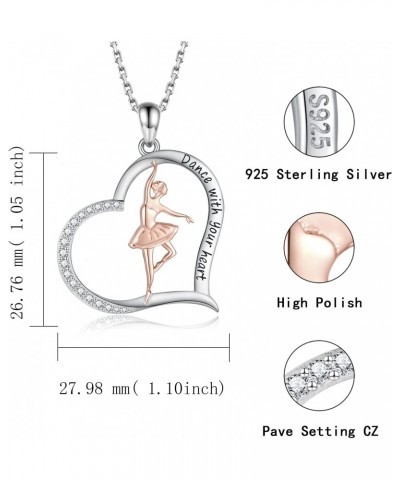 925 Sterling Silver Ballerina Necklace for Dancer Women Ballet Dance Pendant Dancing Jewelry Gifts $15.83 Necklaces