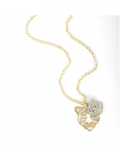 Womens Tiger Necklace 17" + 2" - Gold-Tone Tiger Pendant Necklace with Rhinestones $12.98 Necklaces