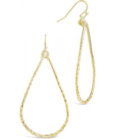 Hammered Teardrop Dangle Earring gold-plated-brass $34.02 Earrings