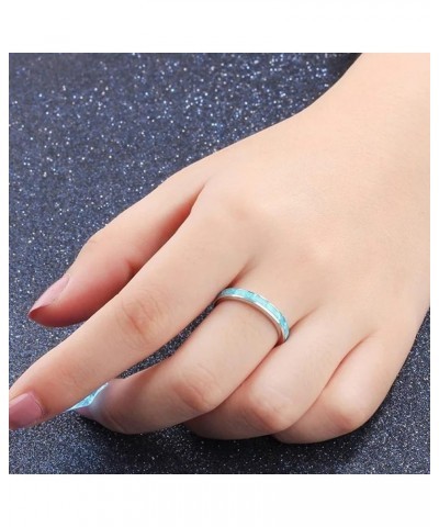 Mens Women Wedding Rings Fashion Jewelry Engagement Rings Opal Sapphire Bridal Band Promise Rings (White, 10) Blue 10 $5.93 O...