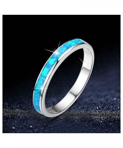 Mens Women Wedding Rings Fashion Jewelry Engagement Rings Opal Sapphire Bridal Band Promise Rings (White, 10) Blue 10 $5.93 O...