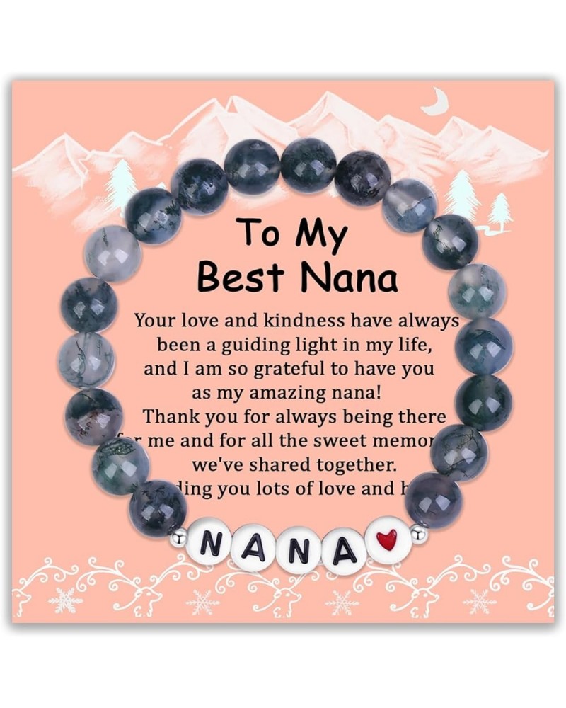 Christmas Gifts for Nana/Gigi/Mimi/Grandma Natural Moss Agate Bracelet Gifts Xmas Mothers Day Gifts Gifts for Nana Bracelet $...