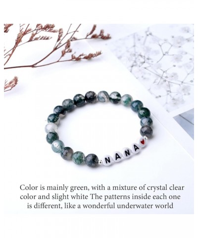 Christmas Gifts for Nana/Gigi/Mimi/Grandma Natural Moss Agate Bracelet Gifts Xmas Mothers Day Gifts Gifts for Nana Bracelet $...