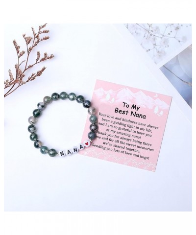 Christmas Gifts for Nana/Gigi/Mimi/Grandma Natural Moss Agate Bracelet Gifts Xmas Mothers Day Gifts Gifts for Nana Bracelet $...