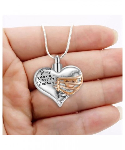 Stainless Steel A Piece of My Heart lives in heaven Two Tone Locket Heart Pendant Cremation Keepsake Ash Holder Memorial Urn ...