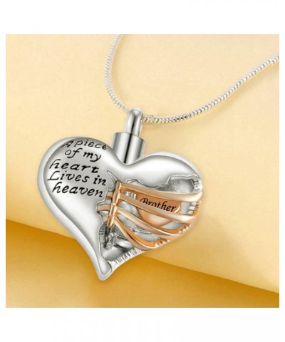 Stainless Steel A Piece of My Heart lives in heaven Two Tone Locket Heart Pendant Cremation Keepsake Ash Holder Memorial Urn ...