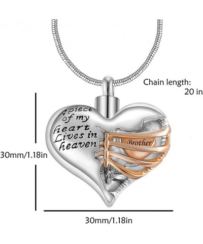 Stainless Steel A Piece of My Heart lives in heaven Two Tone Locket Heart Pendant Cremation Keepsake Ash Holder Memorial Urn ...