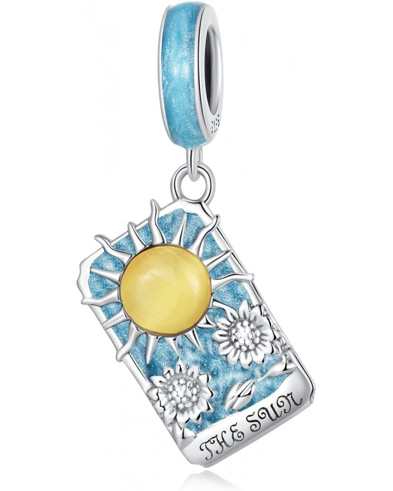 Tarot Cards Sun Pendant Charm 925 Sterling Silver Charm Fits for Pandora Bracelet Necklace $10.39 Bracelets