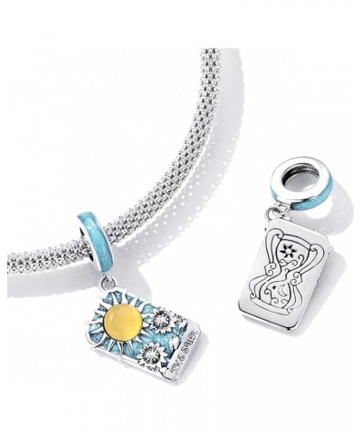 Tarot Cards Sun Pendant Charm 925 Sterling Silver Charm Fits for Pandora Bracelet Necklace $10.39 Bracelets