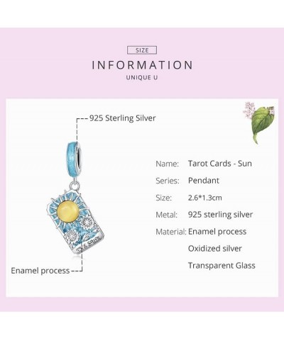 Tarot Cards Sun Pendant Charm 925 Sterling Silver Charm Fits for Pandora Bracelet Necklace $10.39 Bracelets