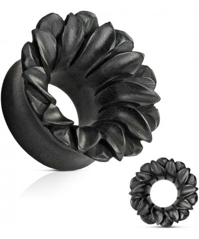 Lotus Organic Hand Carved Black Areng Wood Tunnel Plug 3/4" (19mm) $14.10 Body Jewelry