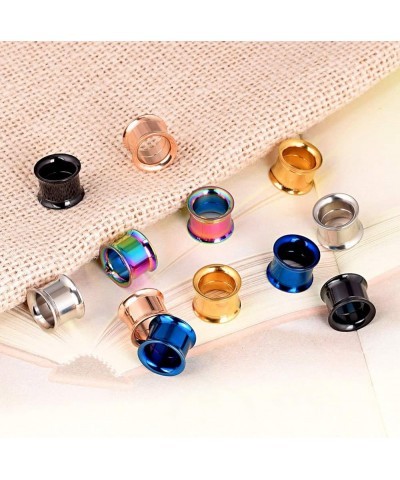 Colorful Stainless Steel Screwed Double Flared Ear Tunnels Expander Plugs Stretcher 12pcs Set Gauges 3mm-25mm Gauge-18mm(11/1...