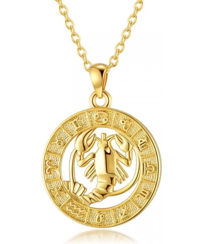 Zodiac Sign Necklaces for Women Gold Coin Constellation Pendant Necklaces Horoscope Jewelry Birthday Gift Cancer -pattern $8....