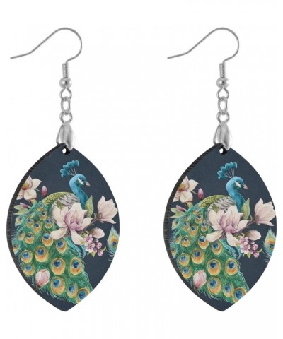 Fun Dangle Earrings for Women Drop Ear Rings, Leaf Style Peacock/Leaf Shape 2.9 Inches $7.64 Earrings