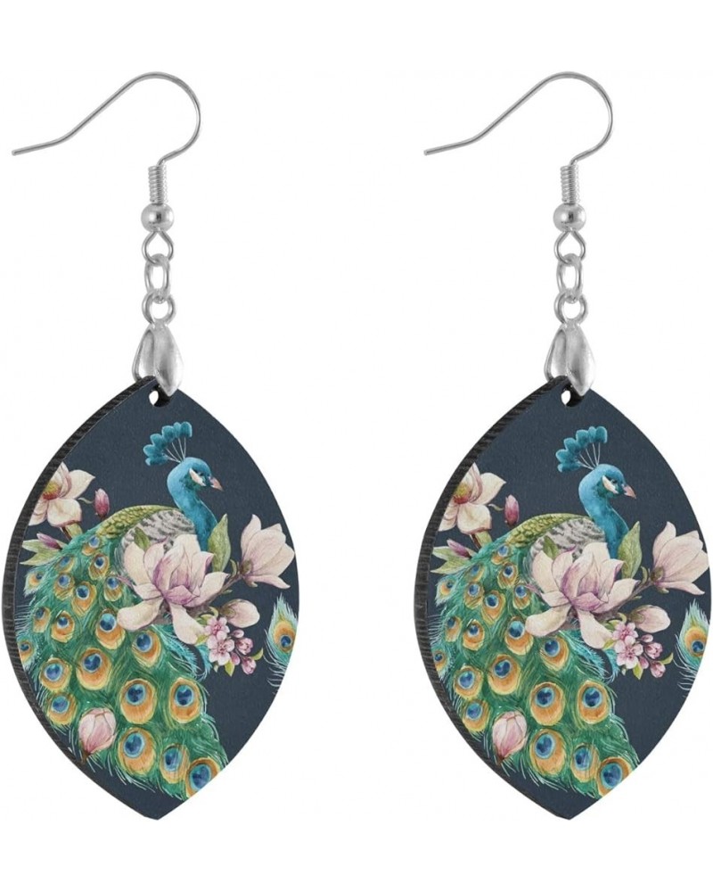 Fun Dangle Earrings for Women Drop Ear Rings, Leaf Style Peacock/Leaf Shape 2.9 Inches $7.64 Earrings