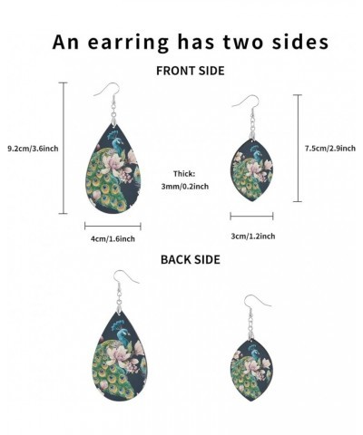 Fun Dangle Earrings for Women Drop Ear Rings, Leaf Style Peacock/Leaf Shape 2.9 Inches $7.64 Earrings