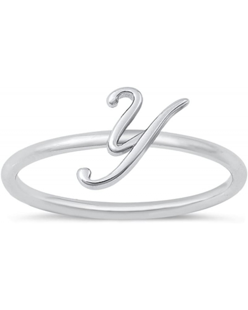 CLOSEOUT WAREHOUSE 925 Sterling Silver Initial Script Ring Y $11.17 Rings