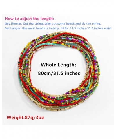 31-49Inch Elastic Waist Beads Plus Size for Women Adjustable Beaded Body Chain Belly Bracelet Stomach Beads Waistbeads A 37-4...