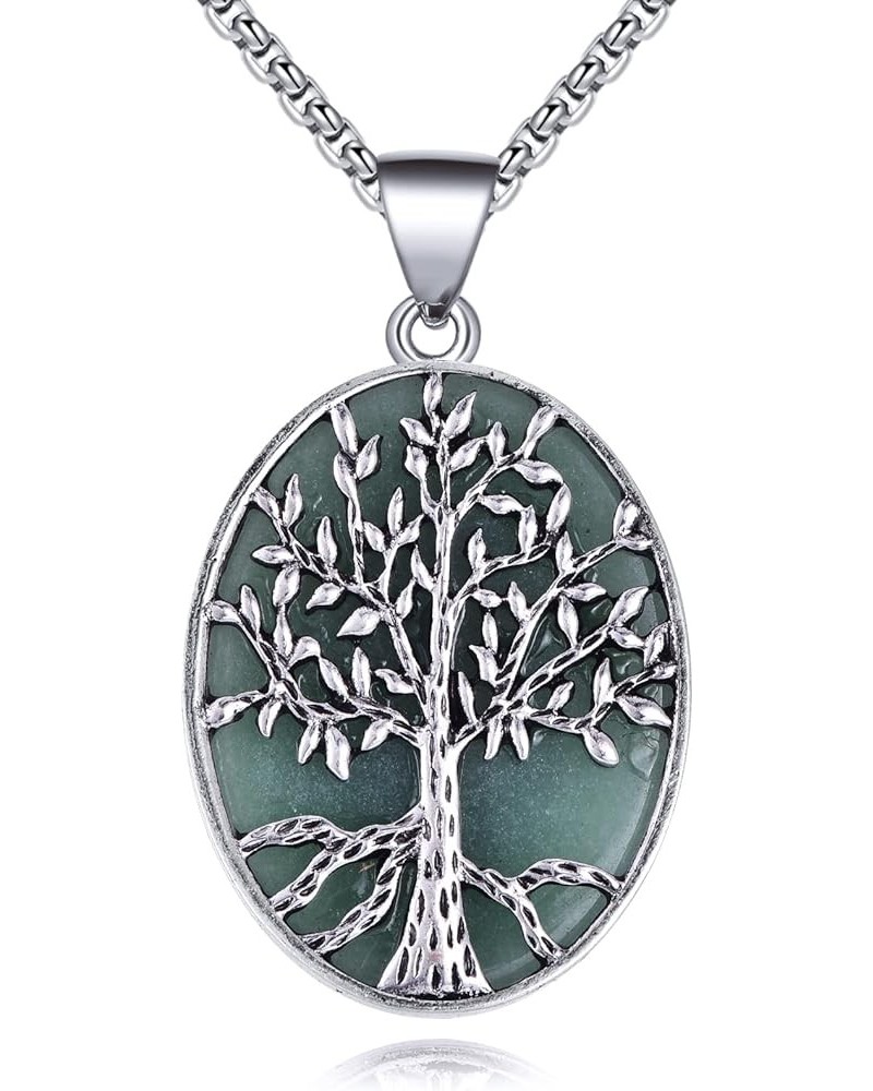 Tree Of Life Necklace Abalone Shell/Gemstone Tree Of Life Pendant Necklace for Women Family Tree Of Life Jewelry for Mom Daug...