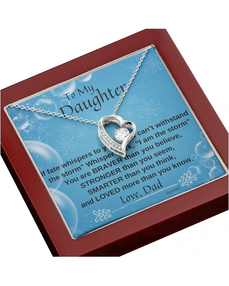 Daddy To Daughter Necklace – Graduation Day, Birthday Gift For Daughter From Father – Fashion Jewelry For Teen Girls Heart Sh...