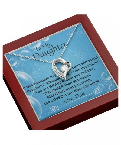 Daddy To Daughter Necklace – Graduation Day, Birthday Gift For Daughter From Father – Fashion Jewelry For Teen Girls Heart Sh...