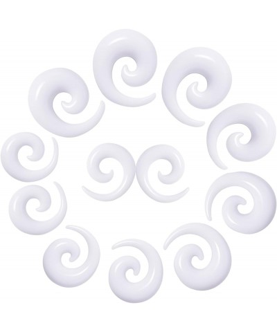 12pcs Big Gauges Spiral Ear Stretching Kit 00G-20mm Large Acrylic Spiral Set White $10.07 Body Jewelry