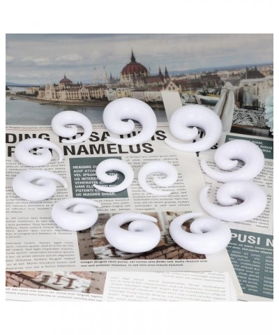 12pcs Big Gauges Spiral Ear Stretching Kit 00G-20mm Large Acrylic Spiral Set White $10.07 Body Jewelry