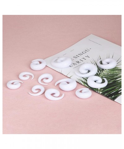 12pcs Big Gauges Spiral Ear Stretching Kit 00G-20mm Large Acrylic Spiral Set White $10.07 Body Jewelry