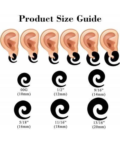 12pcs Big Gauges Spiral Ear Stretching Kit 00G-20mm Large Acrylic Spiral Set White $10.07 Body Jewelry