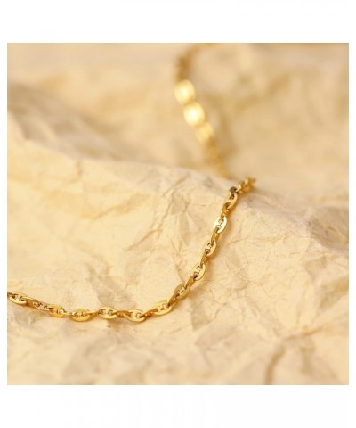 Dainty Gold Chain Choker Necklace 18K Gold Vacuum Plated Cuban Paperclip Figaro Mariner Bead Rhombus Lace Twist Link Chain Ch...