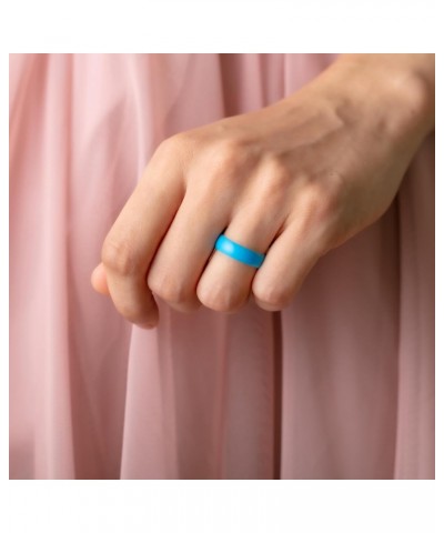 Silicone Wedding Ring for Women - 1 Ring (Blue, 8-8.5 (18.50mm) $7.13 Body Jewelry