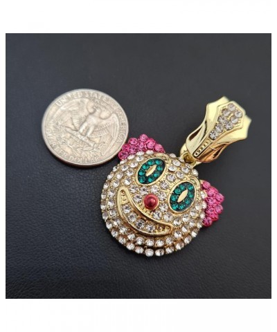 Gold Plated Clown Pendant & 13mm 16" 18" 20" 24" Iced Cuban Chain Bling Hip Hop Necklace $21.56 Necklaces