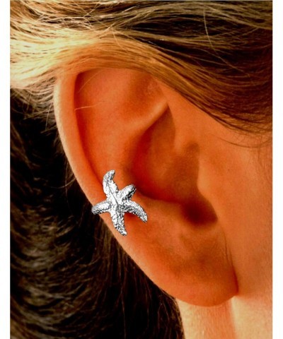 Ear Charms® Starfish Ear Cuff Non-pierced Right Earring Wrap Rhodium on Sterling Silver $17.58 Earrings