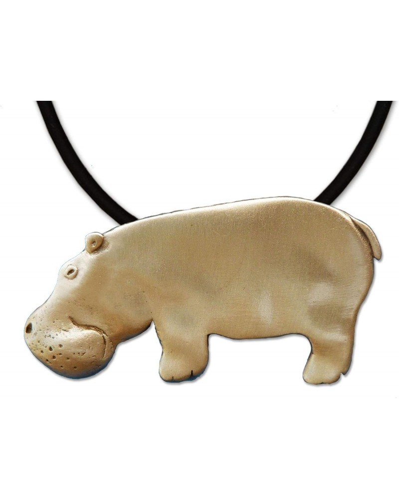 Bronze Hippo Large Necklace $33.28 Necklaces