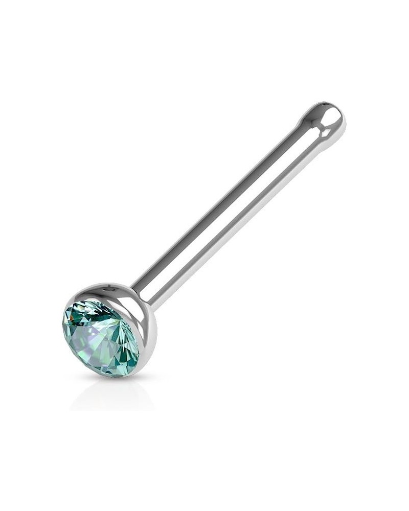 20GA Stainless Steel Press Fit CZ Crystal Gem Nose Bone Stud Aqua $7.36 Body Jewelry