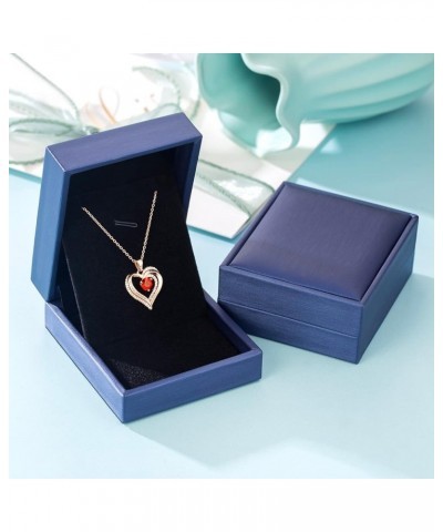 Heart Necklaces for Women Jewelry for Women 18K Rose Gold Over 925 Sterling Silver with Birthstone Zirconia Women's Jewelry B...