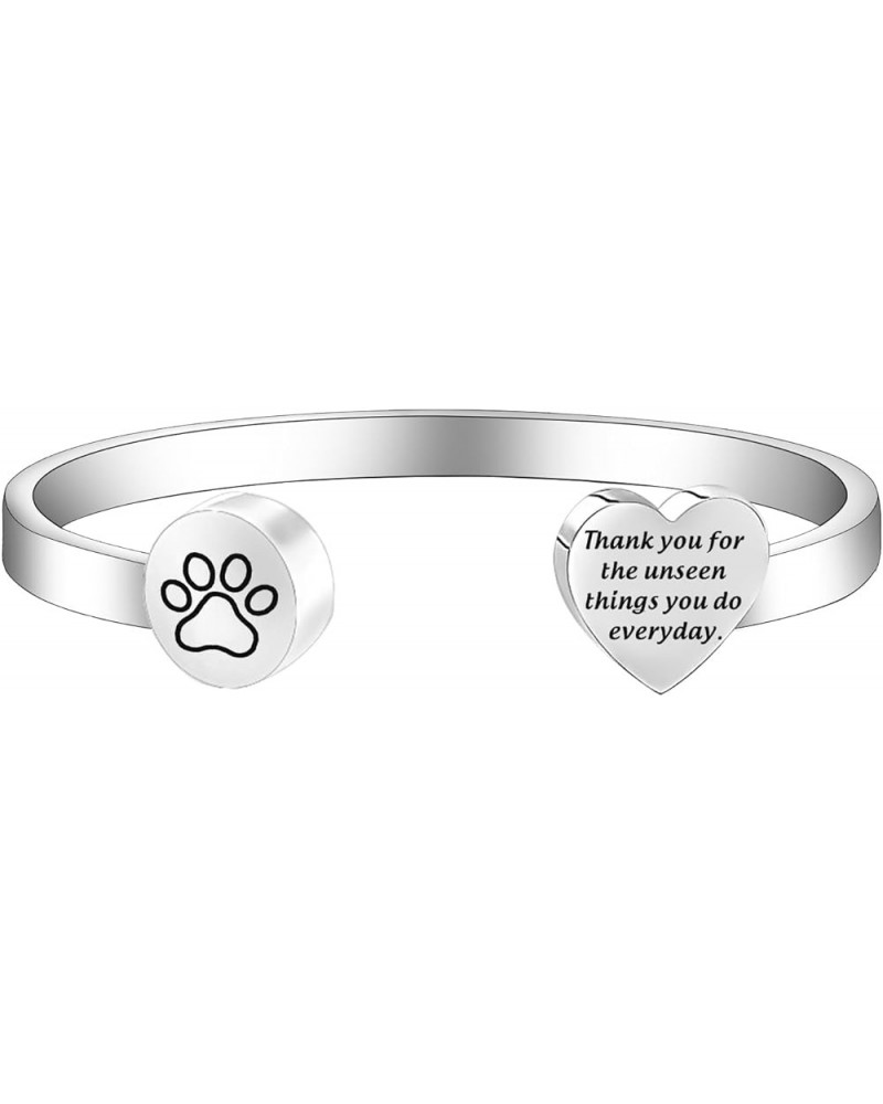 Dog Lovers Paw Print Cuff Bangle Thank You for the Unseen Things You Do Everyday Vet Tech Student Gifts Veterinary Technician...