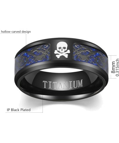 Couple Rings Matching Rings Black Wings Skull Ring 1.5ct Red CZ Womens Wedding Ring Sets Punk Ring Blue women size6 & men siz...