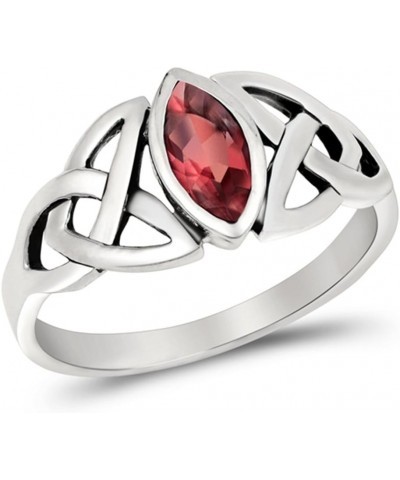 CHOOSE YOUR COLOR Sterling Silver Celtic Knot Ring Red (Simulated Ruby) $14.04 Rings