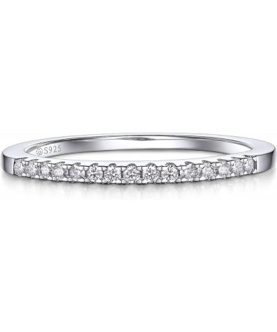 Wedding Band, 0.15Carat Moissanite Wedding Rings, D Color VVS1 Simulated Diamond 925 Sterling Silver Eternity Rings 1 Sliver ...