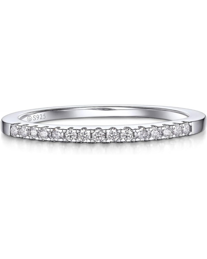 Wedding Band, 0.15Carat Moissanite Wedding Rings, D Color VVS1 Simulated Diamond 925 Sterling Silver Eternity Rings 1 Sliver ...