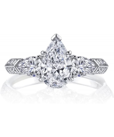 925 Sterling Silver Engagement Rings for Women 2.35 Carat (ctw) Pear Shaped Moissanite Rings for Her 8.5 $68.25 Rings